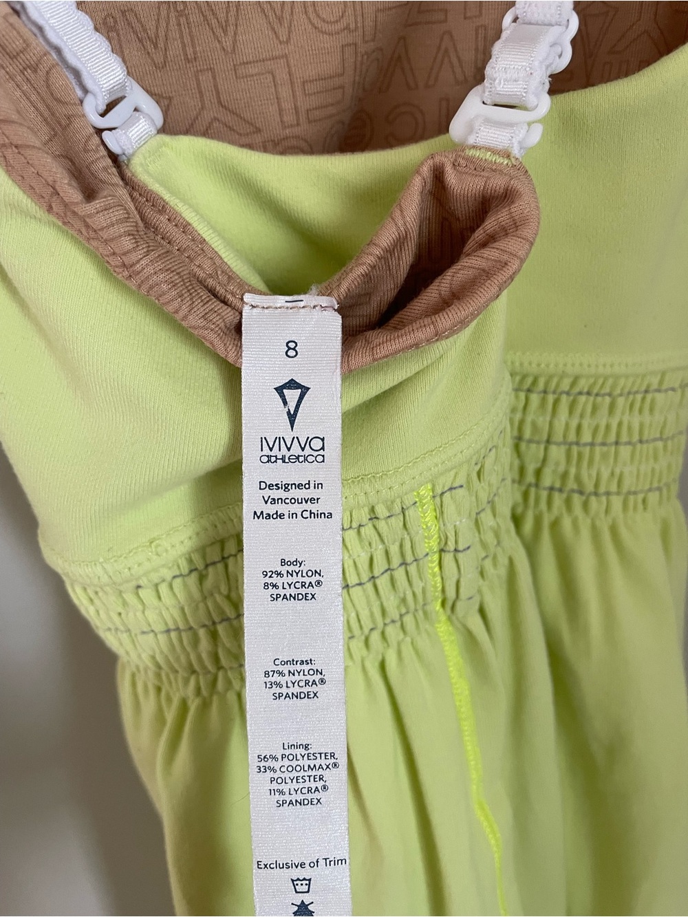 Ivivva Athletica By Lululemon Smocked Active Tank Top Size 8 Yellow Dance Kids - Picture 3 of 7